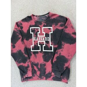 Harvard University Crimson Tie Dye Campus Crew Sweatshirt (Men's Large) Red